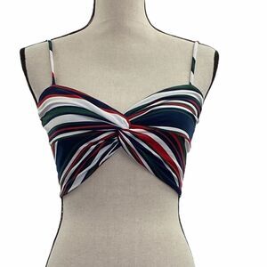 NWT Style Shop Twist Front Bandeau Swim Top L